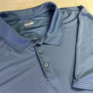 bcg Golf Men's 3XL Blue Striped Short Sleeve Polo Shirt